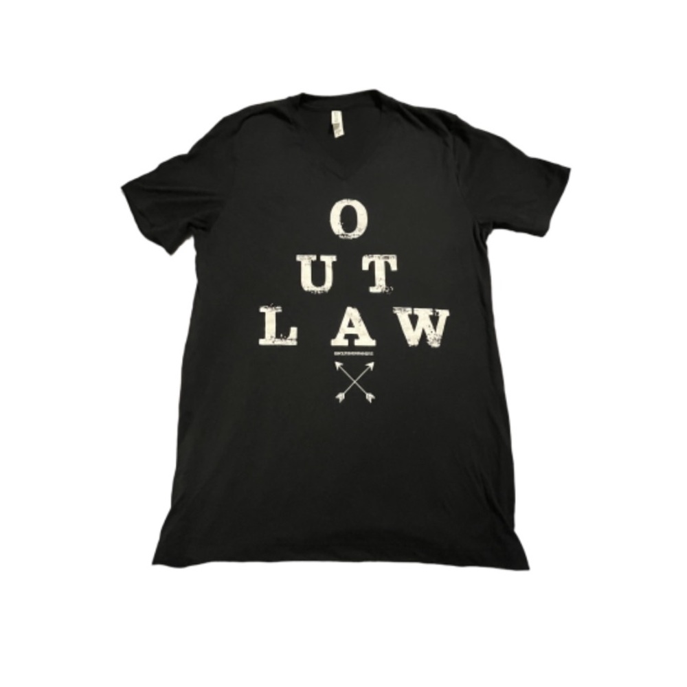 Outlaw Womens Bella Canvas Black Graphic Tee Size Medium